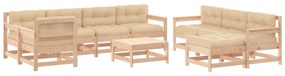 3186088 vidaXL Set mobilier de grădină cu perne, 10 piese, lemn masiv