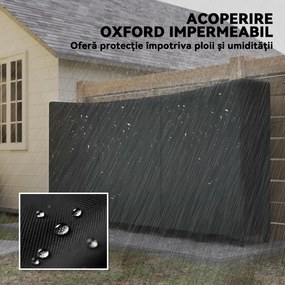 Outsunny Suport de Lemne pentru Exterior din Oțel, cu Acoperire Impermeabilă Oxford 600D, Structură Reglabilă și Lanțuri Metalice, Suport de Lemne Ridicat, 0.8m³, 235x31x116 cm, Negru | Aosom Romania