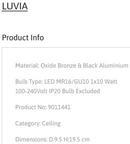 Spot aplicat directionabil design decorativ LUVIA, NVL-9011441