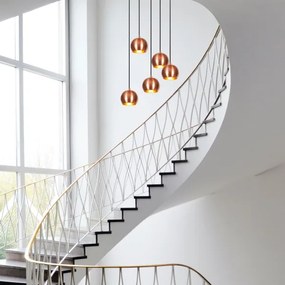 Lustră pe cablu SIVANI 5xE27/40W/230V cupru