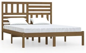 3101026 vidaXL Cadru de pat, maro miere, 140x200 cm, lemn masiv de pin