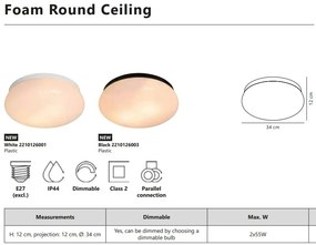 Aplica de perete sau tavan baie IP44 Foam Round alb