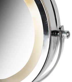 Oglinză de perete de design crom incluzând LED dim to warm reglabil IP44 - Vicino