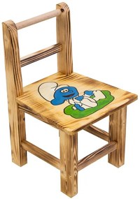 Scaun din lemn pentru copii Smurf