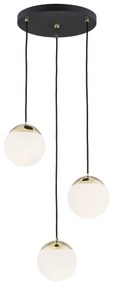 Lustra cu pendule design modern LIVIA 3 negru/alama