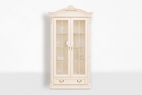 Vitrină lemn masiv Briston 2 Usi, 123 × 44.5 × 218 cm
