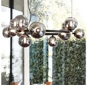 Ideal Lux - Lustru LED suspendat pe cablu PERLAGE 14xG9/3W/230V, diam. 85 cm, negru/fumuriu