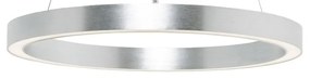 Lustra LED design modern circular CARLO argintiu, diametru 40cm