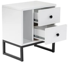 Noptieră GLIMMER 50x45,2 cm alb/negru