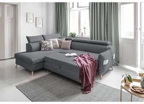 Colțar gri închis extensibil (cu colț pe partea stângă ) Sweet Harmony – Miuform