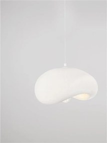 Lustra suspendata cu textura granulata Bambel alb piatra