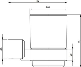ARNIKA Pahar, montare pe perete Codul produsului: ADA_N911