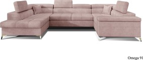 Colțar lemn masiv Formă U Extensibil Tango 350x202cm Personalizabil - Cotiera pe partea stanga