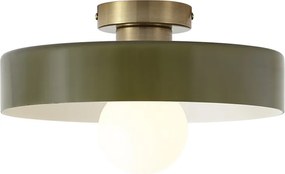 Plafonieră retro bronz cu sticlă verde - Jina