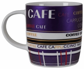 Cana Alb/Mov 270 ml, decor Coffee