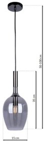 Lustră pe cablu LUGANO 1xE14/40W/230V gri