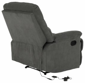 Fotoliu reglabil masaj, material textil catifea gri, LAMBERT