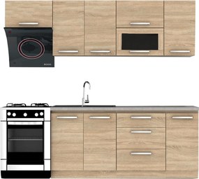 Set bucatarie NOVA PLUS, stejar sonoma, 240 cm