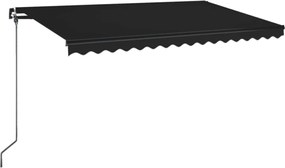 vidaXL Copertină retractabilă manual, antracit, 450x350 cm