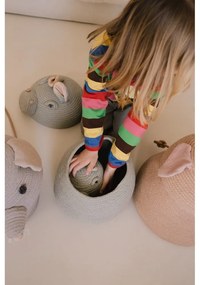 Coș de jucării pentru copii gri deschis din material textil ø 15x15 cm Mini Henry the Hippo – Lorena Canals