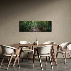 Tablou - Razele solare în junglă (cu ceas) (90x30 cm)