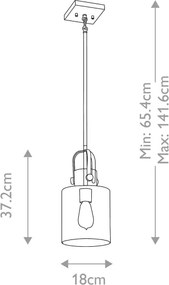 Quintiesse QN-KITNER-P-NBR - Lustră pe tijă KITNER 1xE27/60W/230V auriu/negru