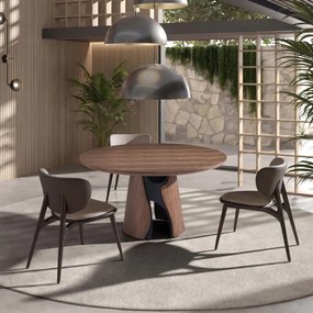 Masa rotunda design LUX Walnut 140cm