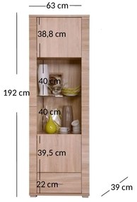 Vitrină Gwenn 1W1S (Stejar sonoma). 1052922