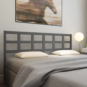 vidaXL Tăblie de pat, gri, 205,5x4x100 cm, lemn masiv de pin