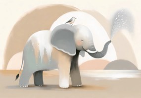 Fototapet - Elefant pastelat (147x102 cm)