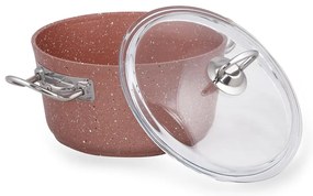 Cratiță din aluminiu cu capac Güral Porselen Classic, ø 20 cm, roz