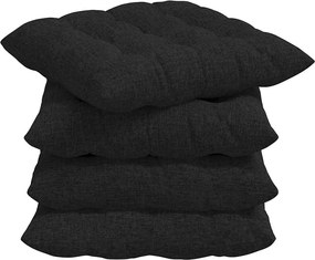 vidaXL Perne de Șezut 4 pcs Negru 40 x 40 x 6 cm țesătură