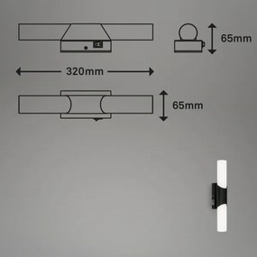 Briloner 2111-015 - Iluminare LED pentru oglindă de baie LED/6,5W/230V 32 cm neagră
