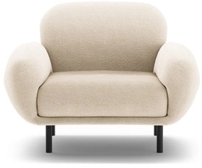 Fotoliu bej cu tapițerie din țesătură bouclé Poppy – Micadoni