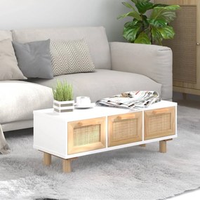 vidaXL Măsuță de cafea alb 80x40x30 cm lemn prelucrat&amp;lemn masiv pin