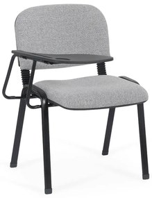 Scaun conferință gri HRC 606 cu măsuță rabatabilă și cadru metalic