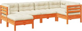 vidaXL Set mobilier de grădină cu perne, 6 piese, lemn masiv de pin