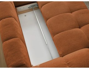 Colțar teracotă extensibil/cu spațiu de depozitare cu tapițerie din chenille (cu colț pe partea dreaptă/în formă de ”L”) Everest – Bobochic Paris