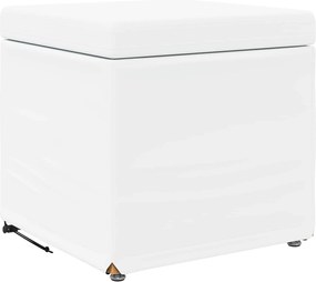 vidaXL Taburet Alb 41 x 41 x 40 cm Piele ecologică și lemn stratificat