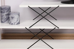 COMODA TV Zigzag, Alb - Gri - Galben - Stejar - Maro, 120 x 40 x 30 cm