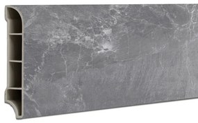 Vinil SPC margine de podea Fjord model marmură gri închis 2400x60x12 mm