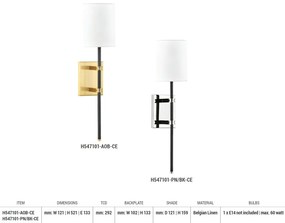 Aplica de perete design modern DENISE nichel lucios, negru