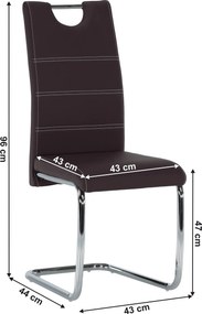 Scaun dining, maro/cusături deschise, ABIRA NEW