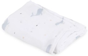 Muselina din bumbac si bambus, Scutec sau paturica multifunctionala, Pacific, 120 x 120 cm