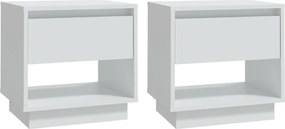 vidaXL Noptiere, alb, 2 buc., 45x34x44 cm, PAL