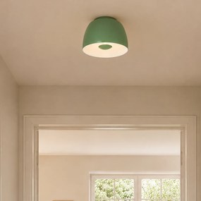 Plafonieră retro verde cu interior alb - Vera