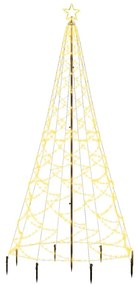 Pom de Craciun cu stalp de metal, 500 LED-uri, alb cald, 3 m 1, Alb cald, 300 cm, zigzag led style