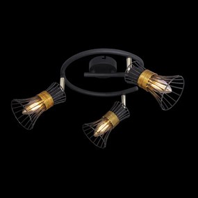 Plafoniera moderna metalica negru-aurie PURRA 3L 54814-3 GL