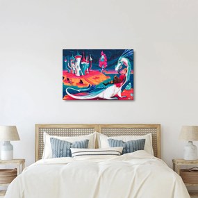 Tablou - Prinț și prințesa cu dragon (70x50 cm)