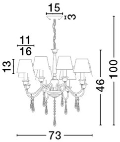 Candelabru cu 6 brate design clasic ELEGANT NVL-5157202